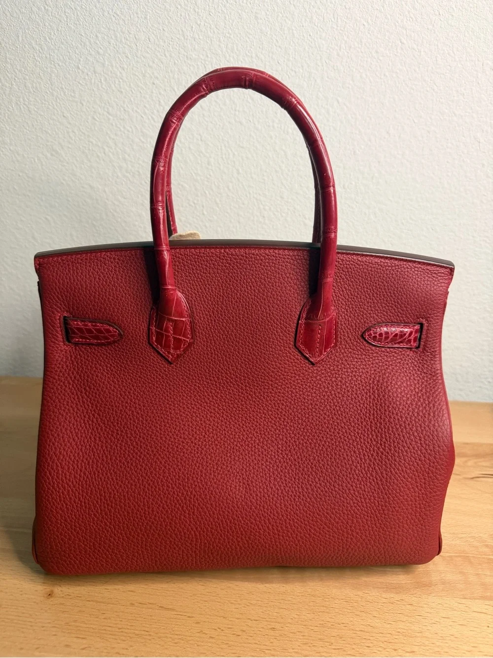 H Birkin 30 rouge red Ferrari cherry genuine Niloticus crocodile touch Togo GHW - Picture 6 of 12